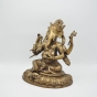Ganesha aus Bronze mit einer goldenen Patina von der Seite