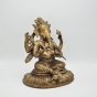 Ganesha aus Bronze mit einer goldenen Patina von der Seite