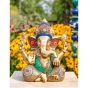 Sitzender Ganesha aus Messing - 30cm