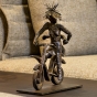 Gardeco Bronzeskulptur Mutter mit Kind auf einem Fahrrad