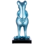 Skulptur "Frosch" auf Marmorsockel, petrol
