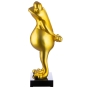 Skulptur "Frosch" auf Marmorsockel, gold