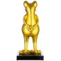 Skulptur "Frosch" auf Marmorsockel, gold