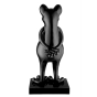 Skulptur "Frosch" auf Marmorsockel, schwarz