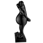 Skulptur "Frosch" auf Marmorsockel, schwarz
