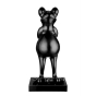 Skulptur "Frosch" auf Marmorsockel, schwarz