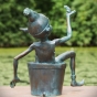 Wasserspiel aus Bronze mit Gnom und Frosch