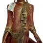 Buddhafigur aus Holz in Rot/Gold, 114cm
