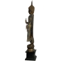 Seitenansicht der Holzfigur "Buddha in Schwarz/Türkis/Gold"