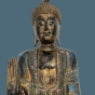 Abhaya-Mudra Buddhafigur - Holz - 134cm