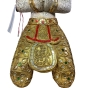 Tempelwächter-Statue aus Holz, vergoldet, 63cm