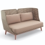 DEDON MBARQ 3er-Sofa - hohe Rückenlehne in chestnut inkl. Kissen