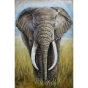 Metall - Wandbild "Elefant in Steppe"
