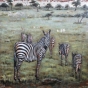 Metall - Wandbild "Zebra-Herde"