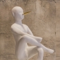 Keramik Skulptur von Pinocchio mit Blattgold