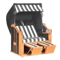 Sonnenpartner Gartenstrandkorb "Classic" 2-Sitzer, Stoff-Nr.83, Halbliegemodell