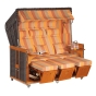 Sonnenpartner Gartenstrandkorb "Classic Bullaugen" 3-Sitzer,Stoff-Nr.67, Halbliegemodell