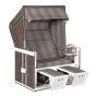 Sonnenpartner Gartenstrandkorb "Konsul" 2-Sitzer, Stoff-Nr.39, Halbliegemodell