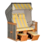 Sonnenpartner Gartenstrandkorb "Konsul" 2-Sitzer, Stoff-Nr.63, Halbliegemodell