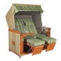 Sonnenpartner Gartenstrandkorb "Konsul" 2-Sitzer, Stoff-Nr.119, Halbliegemodell
