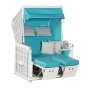 Sonnenpartner Gartenstrandkorb "Konsul" 2-Sitzer, Stoff-Nr.717, Halbliegemodell