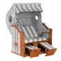 Sonnenpartner Gartenstrandkorb "Classic Bullaugen" 2-Sitzer, Stoff-Nr.21, Halbliegemodell