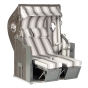 Sonnenpartner Gartenstrandkorb "Classic Bullaugen" 2-Sitzer, Stoff-Nr.18, Halbliegemodell