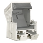 Sonnenpartner Gartenstrandkorb "Konsul" 2-Sitzer, Stoff-Nr.718, Halbliegemodell