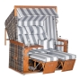 Sonnenpartner Gartenstrandkorb "Präsident Teak" 2-Sitzer XL, Stoff-Nr.121, Liegemodell