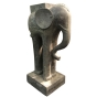 Steinskulptur "Elefant mit Sattel"