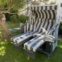 Sonnenpartner Gartenstrandkorb "Classic Bullauge" 2,5 Sitzer in grau Halbliegemodell - Ausstellungsstück