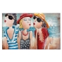 Metall - Wandbild "Drei Freundinnen am Strand in Nizza"