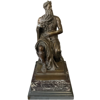 Bronzeskulptur "Moses" nach Michelangelo