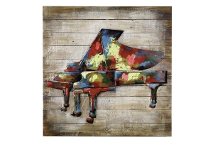 Wandbild buntes Klavier