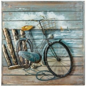 Metall - Wandbild "Küstenrad" auf Holz