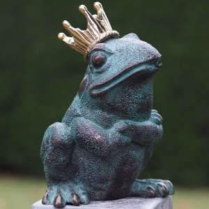 Bronzeskulptur Froschkönig David als Wasserspeier 