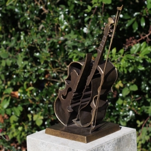 Bronzeskulptur "Violine"