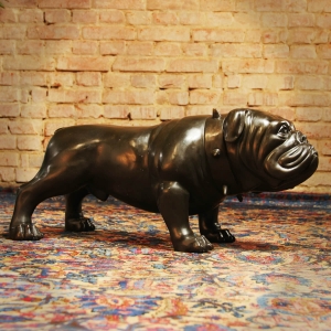 Bronzeskulptur Bulldogge von der Seite
