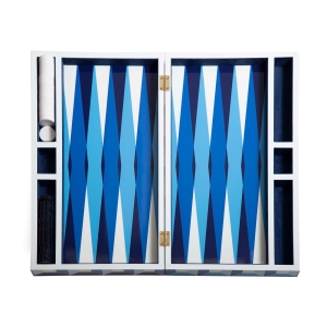 Jonathan Adler Backgammon Set "Eden" in blau
