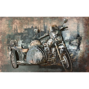 Metall - Wandbild "Motorrad mit Beiwagen"  