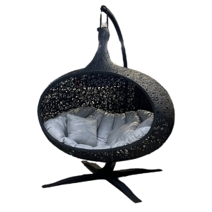 -10% / unknown nordic "Bios Hide Hanging lounger" Set, Schwarz