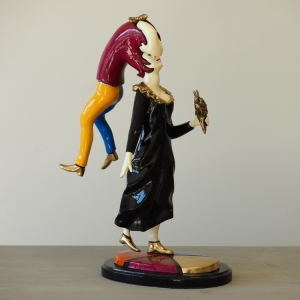 Bronzeskulptur "Blick ins innere Kind" abstrakt modern