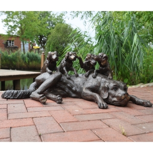 Bronzeskulptur "Hundefamilie"