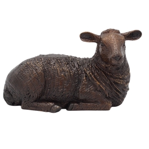 Bronzeskulptur "Liegendes Schaf"