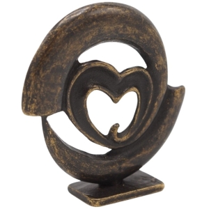 Bronzeskulptur "Geschwungenes Herz" - modern