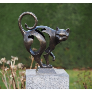 Bronzeskulptur "Abstrakte Katze"