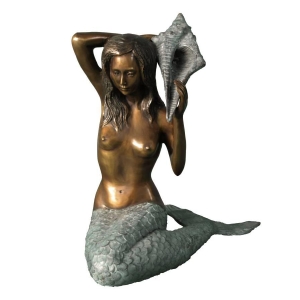 Bronzeskulptur "Meerjungfrau" sitzend