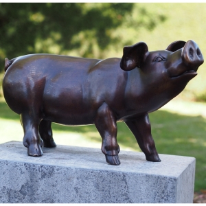 Bronzeskulptur "Kleines Schweinchen / Ferkel"