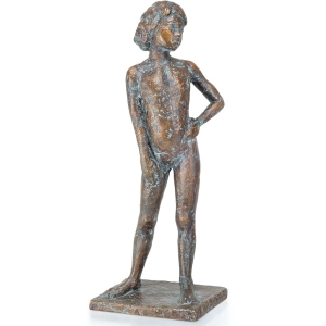Frontansicht der Bronzeskulptur "Freches Mädchen"