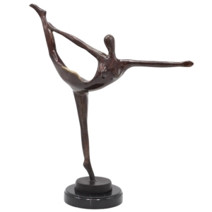 Bronzeskulptur "Moderne Tänzerin" auf Marmorsockel